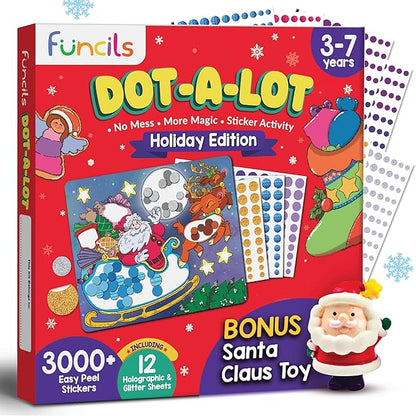 Christmas Special - Dot Stickers for Toddlers, Holiday Theme Dot Art Activity for Kids, DIY Craft Kit, Stocking Stuffers, Christmas Gifts for Boys & Girls Ages 3, 4, 5, 6, 7 Year Old