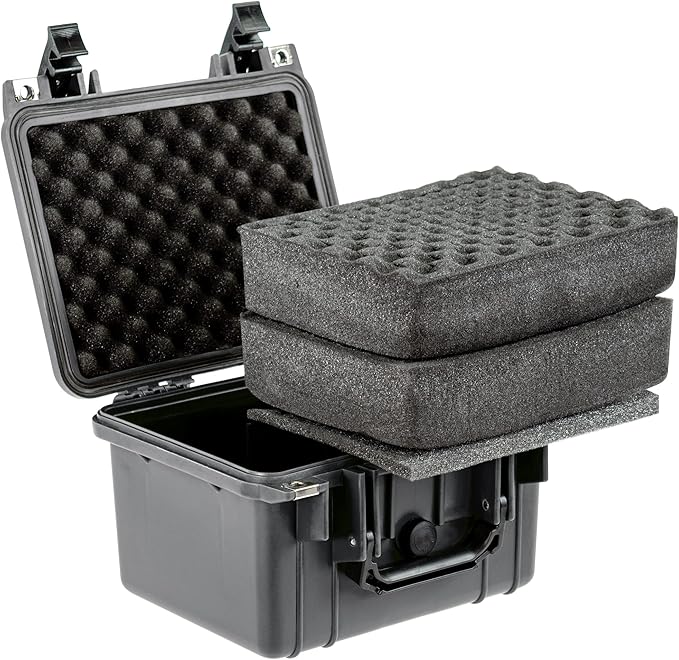 Eylar Small 10.62" Deep Gear, Equipment, Hard Camera Case Waterproof with Foam TSA Standards (Gray)