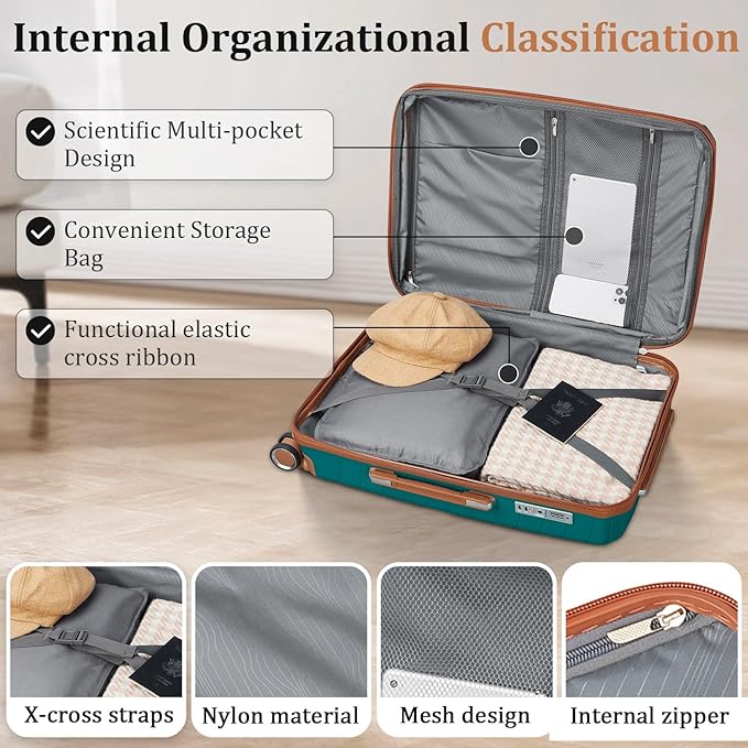 4-Piece Expandable Hardshell Luggage Set with TSA Lock (14/20/24/28) - Lightweight PP Suitcases, 360° Silent Spinner Wheels and Durable 100LB Handle for Air Travel (D# Coral)