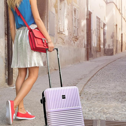 World Traveler Dejuno Tonal 20-Inch Carry-On Polycarbonate Lightweight Hardside Expandable Spinner Luggage Suitcase with TSA Lock - Lavender