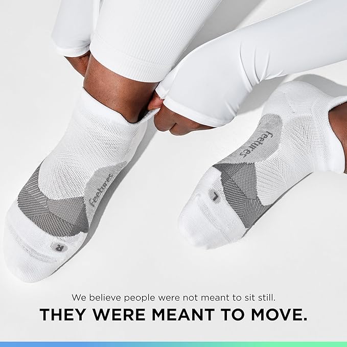 Feetures Elite Light Cushion No Show Tab Athletic Ankle Socks - Sport Sock with Targeted Compression