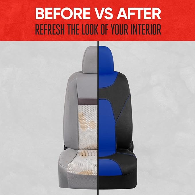 Motor Trend AquaShield Waterproof Front Seat Covers, Blue Seat Covers for Cars – Neoprene Front Car Seats Cover, SUV Seat Covers Protector - Car Interior Cover for Auto, Trucks, & Dog Owners