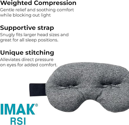 Brownmed IMAK Eye Pillow - Sleep Mask with ErgoBeads for Pain Relief - Cooling & Relaxing Sleep Aid - Grey