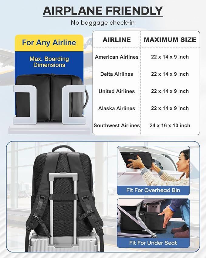 Vacuum Backpack Travel With Pump,Mochila De Viaje Compresion Al Vacio,Personal Item Travel Backpack With Vacuum System,Large Carry On Vacpack Backpacks For Women Men,Black