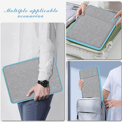 Slim Laptop Case 13.3 14 inch Sleeve, Rainproof & Shockproof Carrying Case for Notebooks Compatible with MacBook Pro 14" and All Models 13.3" MacBook Air/Pro, Most Popular 13"-14" PC,Gray-Blue