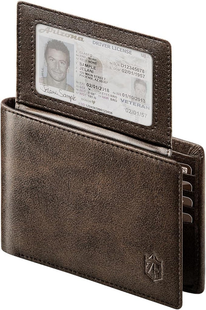 Zitahli Wallet for Men 12 Card Holder Slim Rfid Leather 2 ID Window Wallets With Gift Box Men's Accessories