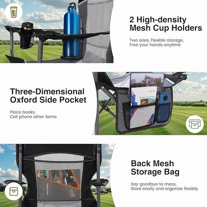 HIGH POINT SPORTS Oversized Portable Mesh Camping Folding Chair