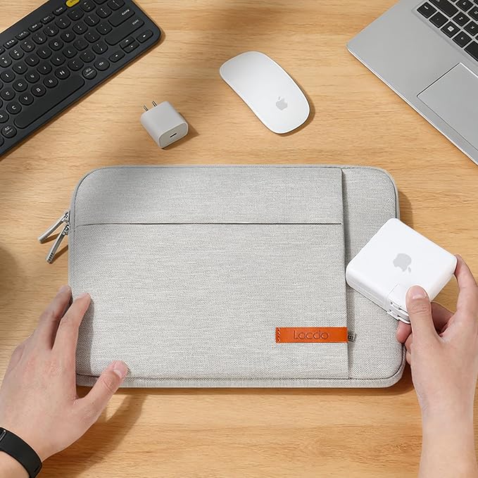 Lacdo 13 inch Laptop Sleeve Case for 13 inch New MacBook Air M4 A3240 2025, M3 A3113, M2 A2681, M1 A2337 | 13" MacBook Pro M2/M1 A2338 A2251 A2289 | 13" iPad Pro M5 / iPad Air M3 Computer Bag, Gray