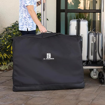 J.L. Childress Universal Stroller Travel Bag for Airplane - Fits Most Baby Strollers, Flying Essentials, Airport Accessories for Gate or Luggage Check, ID Card, AirTag Compatible - Large, Padded