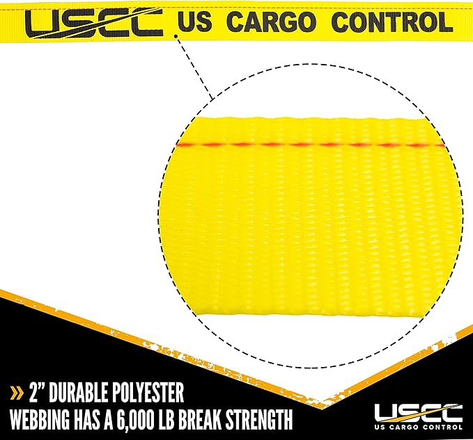 US Cargo Control E-Track Cam Buckle Straps (20-Pack), 2 Inch x 12 Foot E Track Straps with Cam Buckle and Spring E-Fittings, 2,500 LBS Break Strength, Easy-to-Use Tiedowns in Vans and Trailers