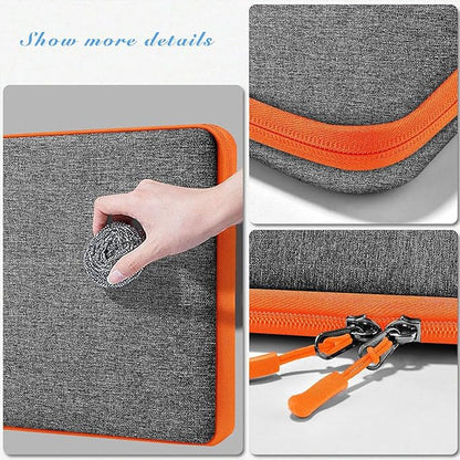 Slim Laptop Case 13.3 14 inch Sleeve, Rainproof & Shockproof Carrying Case for Notebooks Compatible with MacBook Pro 14" and All Models 13.3" MacBook Air/Pro,Most Popular 13"-14" PC,Dark Gray-Orange