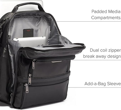 TUMI - Alpha Brief Pack - Men's Laptop Backpack with Padded Adjustable Straps - Fit up to 15" Screen - 17.0" X 12.0" X 8.0" - Black Leather