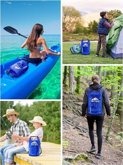 HEETA Dry Bag Waterproof for Women Men, 5L/10L/20L/30L/40L Roll Top Lightweight Dry Storage Bag Backpack with Phone Case for Travel Swimming Boating Kayaking Paddle Board Camping Beach Accessories