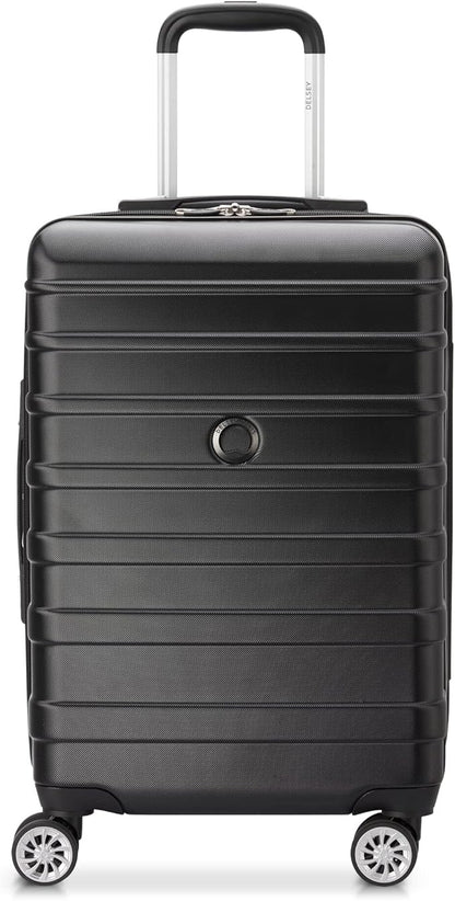 DELSEY PARIS Margot Hardside 3-Piece Set, Expandable Luggage with 4 Spinner Wheels, Lightweight Suitcase, 21" Carry-On, 24" Checked Medium, 28" Checked Large, Black