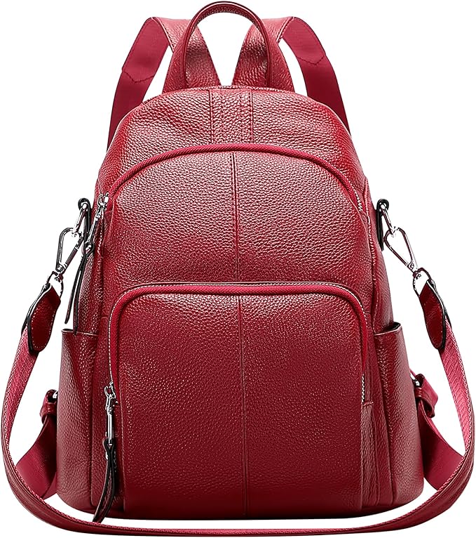 ALTOSY Soft Leather Backpack Purse For Women -theft Backpacks Versatile Shoulder Bag（S81 Red Wine）