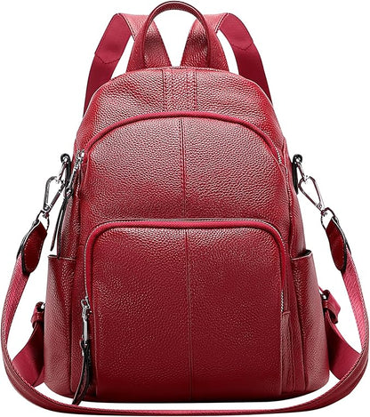 ALTOSY Soft Leather Backpack Purse For Women -theft Backpacks Versatile Shoulder Bag（S81 Red Wine）