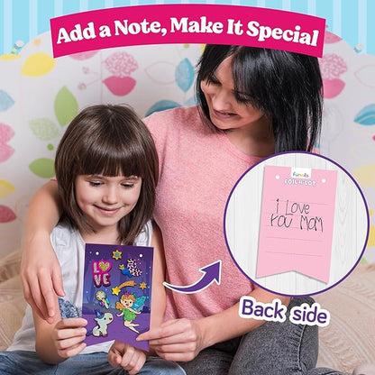Funcils Foil Art Craft - Unicorn & Princess Sticker Activity Kit, Toddler Arts & Crafts for Kids, No Mess Kids Travel Toys, Games, Fun Birthday Gifts for Boys & Girls Ages 4, 5, 6, 7, 8, 9 Year Old