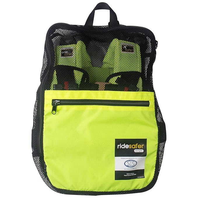 RideSafer - Extra Small (XS) Yellow, Lightweight, Compact, Portable Car Seat, 2+ Years; 26.5–40 lb - Perfect for Travel and Everyday Child Safety