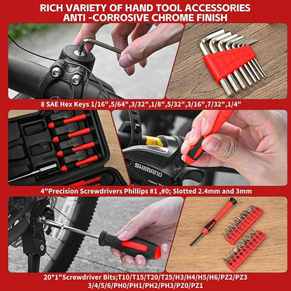 39 Piece Home Tool Kit General Household Hand Tool Set small tool box with Toolbox Storage Case for Everyday Home Repairs, Mini Tool kit for Women (Red)