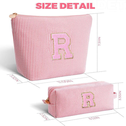 Personalized Anniversary Wife's Birthday Gifts,Mothers Day Gifts for Women,Wife Gifts from Husband,Cool Birthday Gifts for Wife,Makeup Bag Set Cosmetic Bag for Teen Girls - Peach,R
