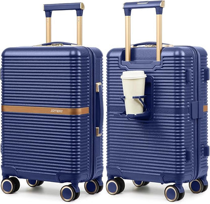 Joyway Lightweight Carry-On Luggage 20 Inch with Spinner Wheels, TSA Lock, Durable ABS Hardshell Suitcase for Business & Travel (Dark Blue, 20 Inch)