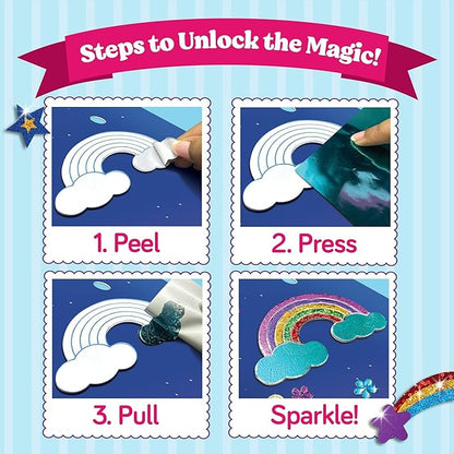 Funcils Foil Art Craft - Unicorn & Princess Sticker Activity Kit, Toddler Arts & Crafts for Kids, No Mess Kids Travel Toys, Games, Fun Birthday Gifts for Boys & Girls Ages 4, 5, 6, 7, 8, 9 Year Old