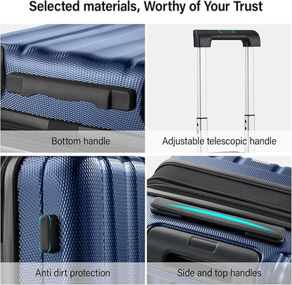 Hanke Expandable Hardshell Luggage Sets 2 Piece Extra Large Suitcases with Lock,28 Inch Luggage with Spinner Wheels, Travel Suitcase for Women Men 20 29Inch,Dark Blue