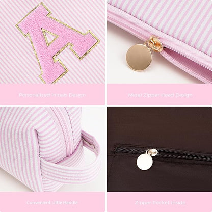 Birthday Christmas Gifts for 10 11 12 13 14 15 16 17 18 Years Old Girl,Stocking Stuffers Makeup Bag Cosmetic Bag Set,Teen Girls Teacher Gift Trendy Stuff Toiletry Bag for Women - Pink,A