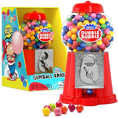 Gumball Machine for Kids 8.5" - Coin Operated Bubble Gum Machine and Toy Bank - Candy Machine Dispenser Includes 85 Gum Balls - Great Candy Dispenser Machine Gift Toys for Girls and Boys (Red)