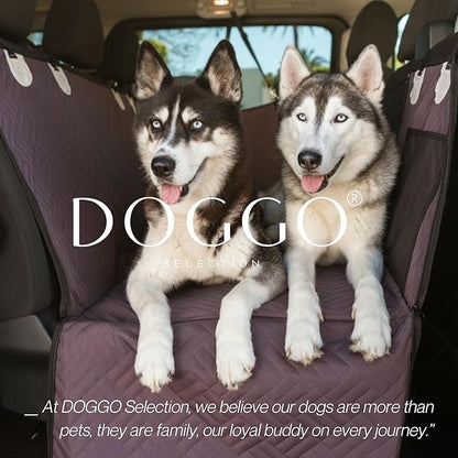 – Back Seat Pet Cover for Dogs, Premium Dog Hammock for Car with Hard Bottom | XL, Waterproof & Washable | Dog Car Seat Cover for Large | Fits Large SUV, Trucks (Brown)