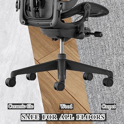 Office Chair Wheels with Brakes, 2.36"(60mm) Locking Chair Caster Replacement for Carpet and Hardwood Floors, Rolling Stool Casters (Set of 5)