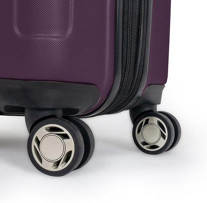 Kenneth Cole REACTION Renegade Luggage Expandable 8-Wheel Spinner Lightweight Hardside Suitcase, Midnight Plum, 20-Inch Carry On