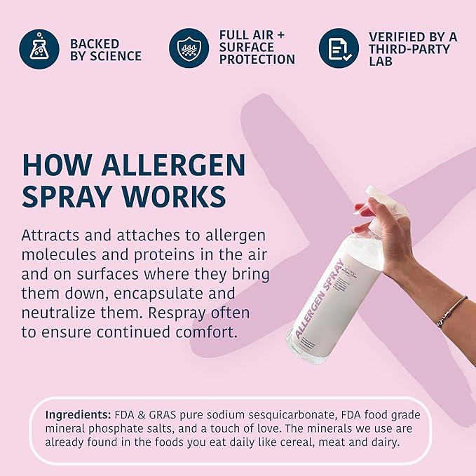 Allergen Spray, Pets, Dust Allergies & More, Air & Surface, Just Add Water, Bottle, Over 33oz
