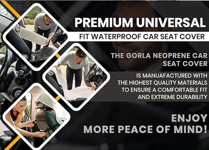 Gorla Gear Black Premium Universal Fit Waterproof Stain Resistant Car Seat Cover Neoprene Non-Slip Bucket Seat Dog Sweat Proof Protector Save Your Leather Cloth Seats Van Truck SUV Auto Sedan