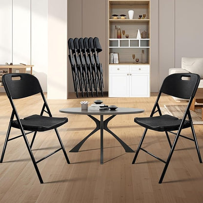 6 Pack Folding Chair, 700 lb Weight Capacity,Indoor/Outdoor Heavy Duty Foldable Chairs for Restaurants, Kitchens, Picnics, Races, Parties & Weddings. (6, Black)