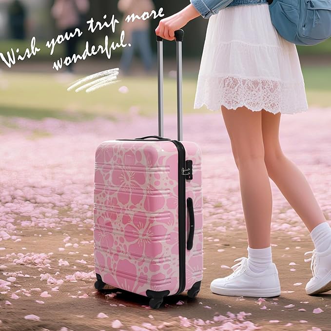 Luggage Sets 3 Piece Durable Suitcase Set with Spinner Wheels, 3 Pcs Hardside Lightweight luggage with TSA Lock, Large Checked Travel Suitcases