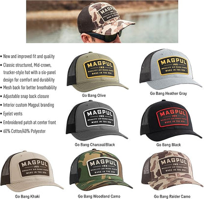 Magpul Trucker Hat Snap Back Baseball Cap, One Size Fits Most