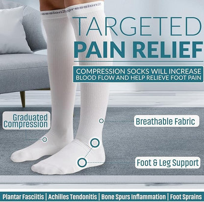 CompressionZ 30-40 mmHg Knee High Compression Socks Men & Women | Support Stockings for Travel, Nurses and Athletes