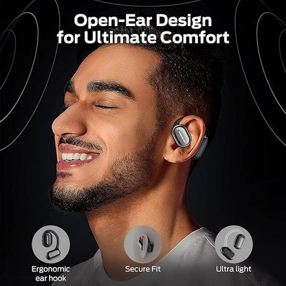 Monster Open Free AC100 Open Ear Bluetooth 5.3 Headphones, Wireless Earbuds with Earhooks, Immersive Stereo Sound by 16mm Large Driver, Clear Calls, 30H Playtime, for Workout