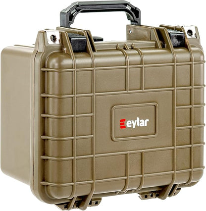 Eylar Small 10.62" Deep Gear, Equipment, Hard Camera Case Waterproof with Foam TSA Standards (Tan)