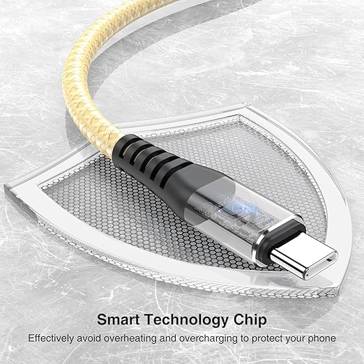 5Pack Short USB C Type C Cable 1FT,Nylon Braided Fast Charging 3A Quick Charger Cord,USB A to Type C Charger Cord Cable for iPhone 15 Samsung Galaxy S20 S10 S9 S8 Plus S10E, Note 20 10 9 8, Moto G7 G8