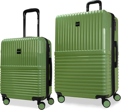 World Traveler Dejuno Tonal Lightweight Polycarbonate Hardside Expandable Spinner Luggage Suitcase with TSA Lock, Matcha, 2-Piece Set(20in,28in)