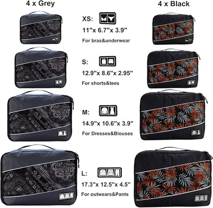 Packing Cubes Luggage Bags Organizer Durable Travel Accessories With Clothing Label