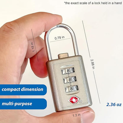 Combination Lock TSA Approved Lock 3 Digit Code Padlock Luggage Lock for Bags, Luggage, Backpacks, Toolboxes, Suitcases, Storage Cabinets (12 Pack)