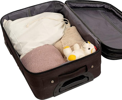 Muslin Cotton Storage Bags with Drawstring - Toy Storage Bags - Shoe Storage Bags for Travel - Cloth Storage Bags for Handbags, Purses, & Sneakers - Dust-proof and Lint-free (3 Small: 15"x12")