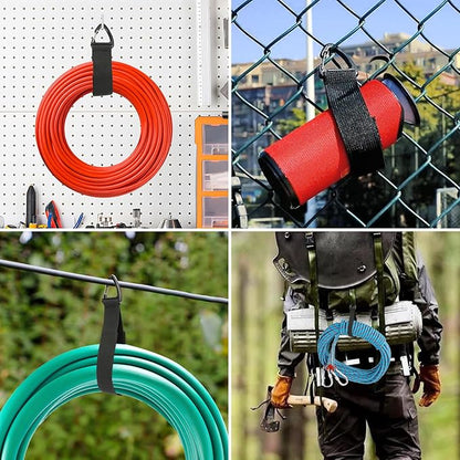 Extension Cord Organizer(8 Pack), Extension Cord Holder for Garage Organization and Storage, Heavy Duty Storage Straps for Cables, Hoses and Ropes, with Triangle Buckle for Hanging, Design Patent