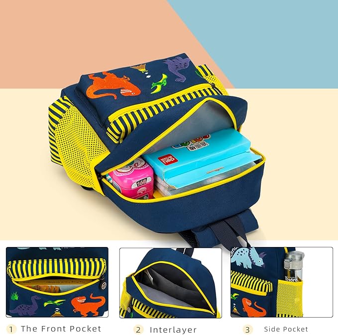 willikiva Cute Zoo Little 3d Backpack Kids Backpack for Boys and Girls Toddler Backpack Waterproof Preschool(Dinosaur)