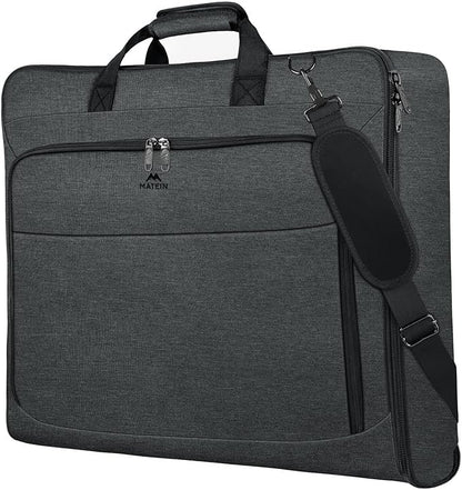 MATEIN Garment Bags for Hanging Clothes, Large Travel Suit Bag with Shoulder Strap for Business Trips, Foldable Luggage for Men Women, Wrinkle-Free Clothing Suitcase for Traveling, Dark Grey
