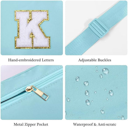 YOOLIFE Gifts for Girls - Crossbody Bag for Kids, Personalized Communion & Birthday Gifts, Blue Initial Belt Bag