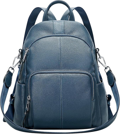 ALTOSY Soft Leather Backpack Purse For Women -theft Backpacks Versatile Shoulder Bag（S81 Linen Blue）